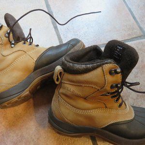 LLBean leather/rubber ankle boots,size 7B euc